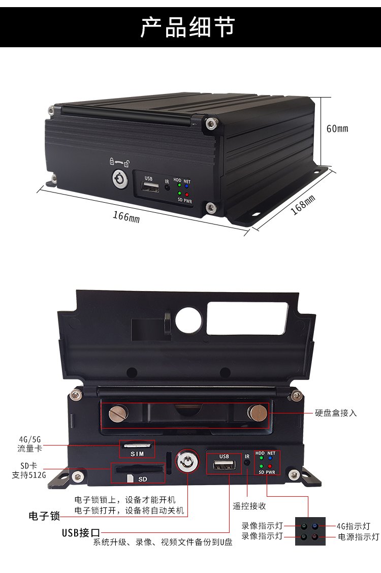 4路1080P高清车载硬盘录像机(图3)